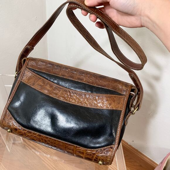 Brahmin Women's Crossbody Leather Black Brown Purse - Picture 12 of 12